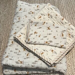 Cream and Brown Vintage Print Sheet Set